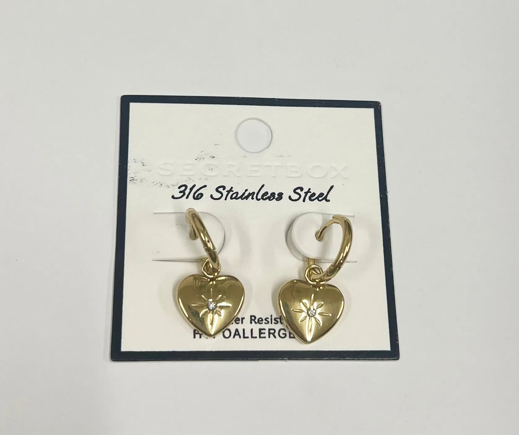 Star Heart Dangle Hoops