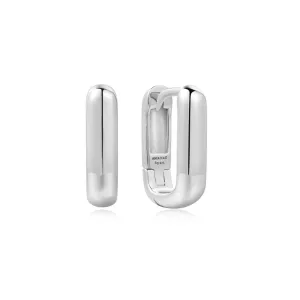Sterling Silver Chunky Huggie Hoop Earrings by Ania Haie