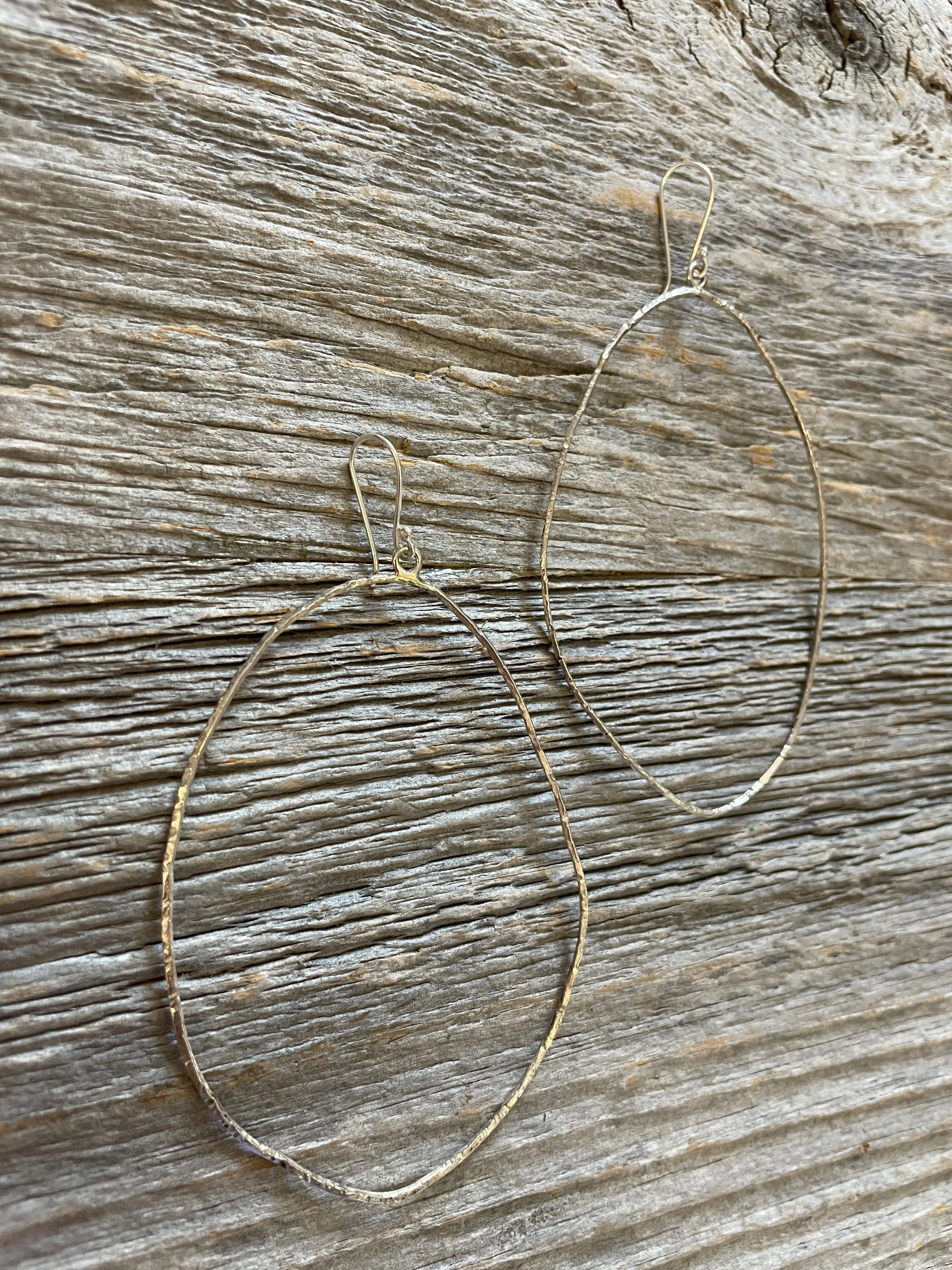 Sterling Silver lightweight teardrop hoop earrings - handmade and exclusive