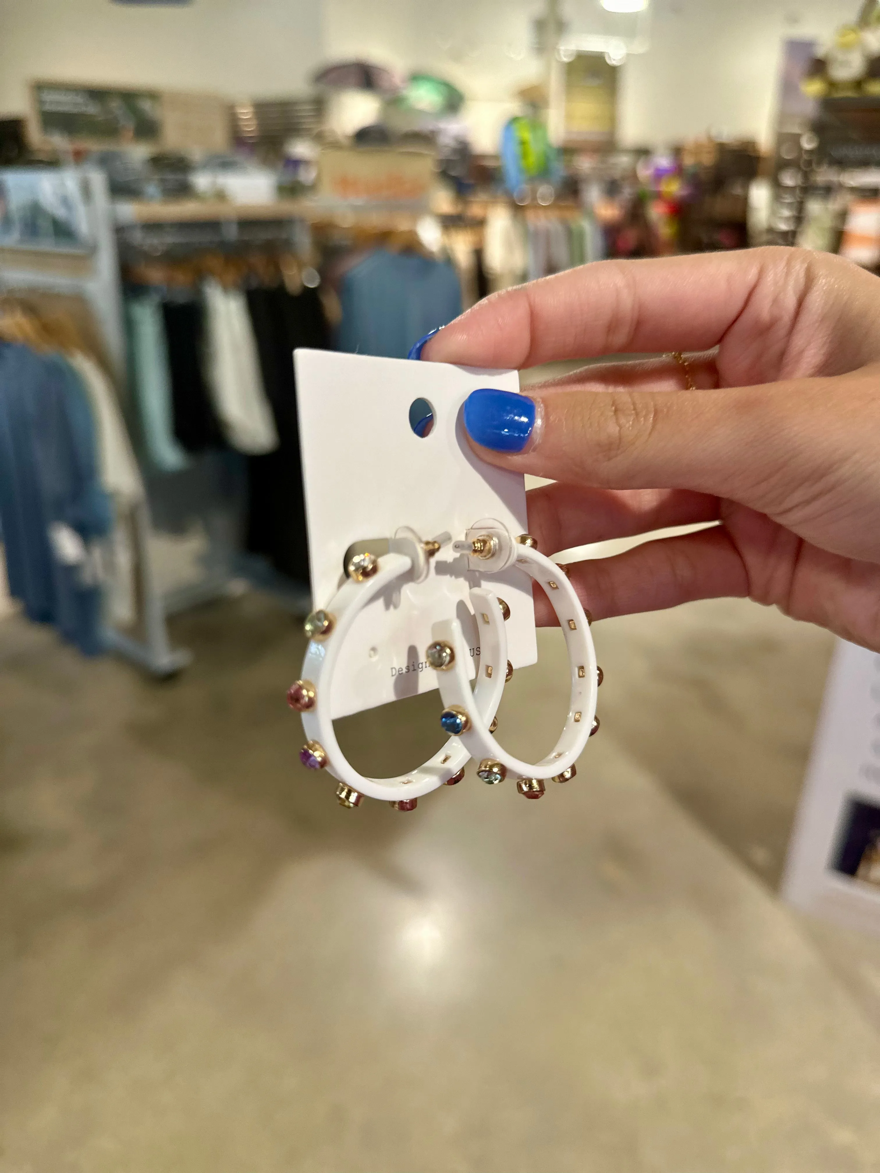 Thin Crystal Station Acetate Hoops