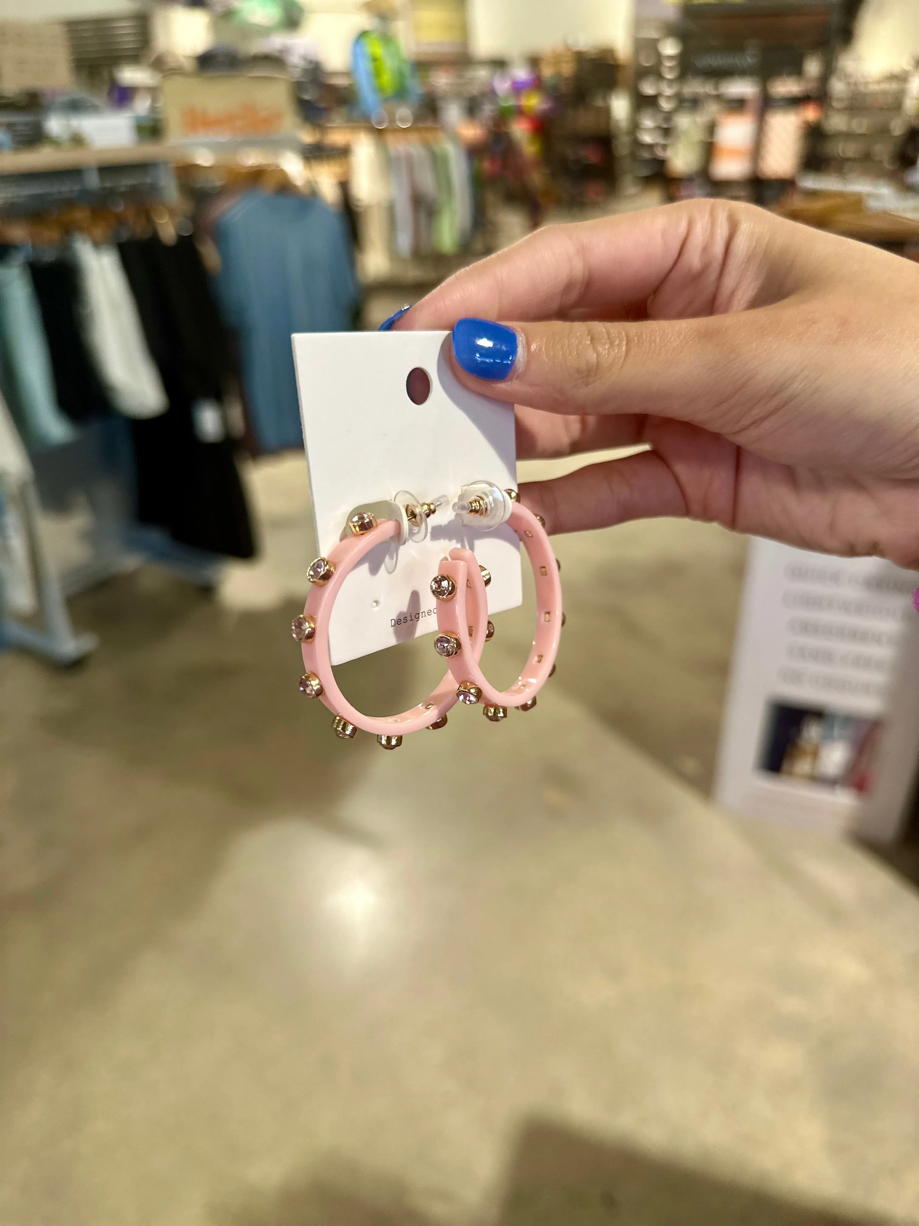 Thin Crystal Station Acetate Hoops