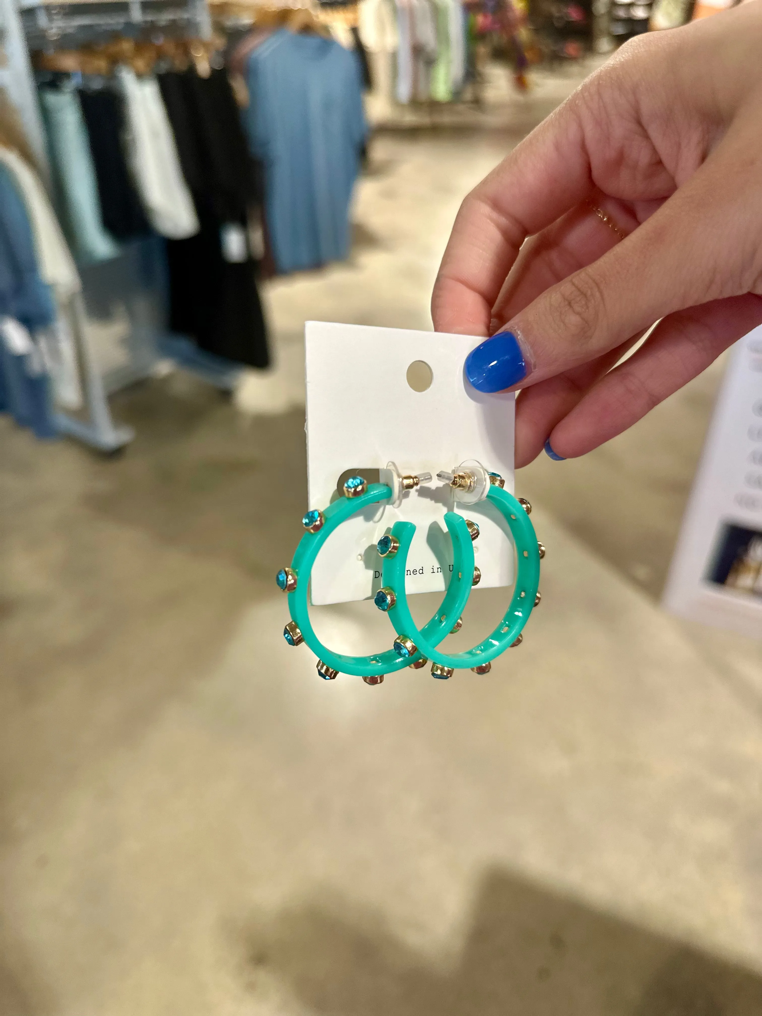 Thin Crystal Station Acetate Hoops