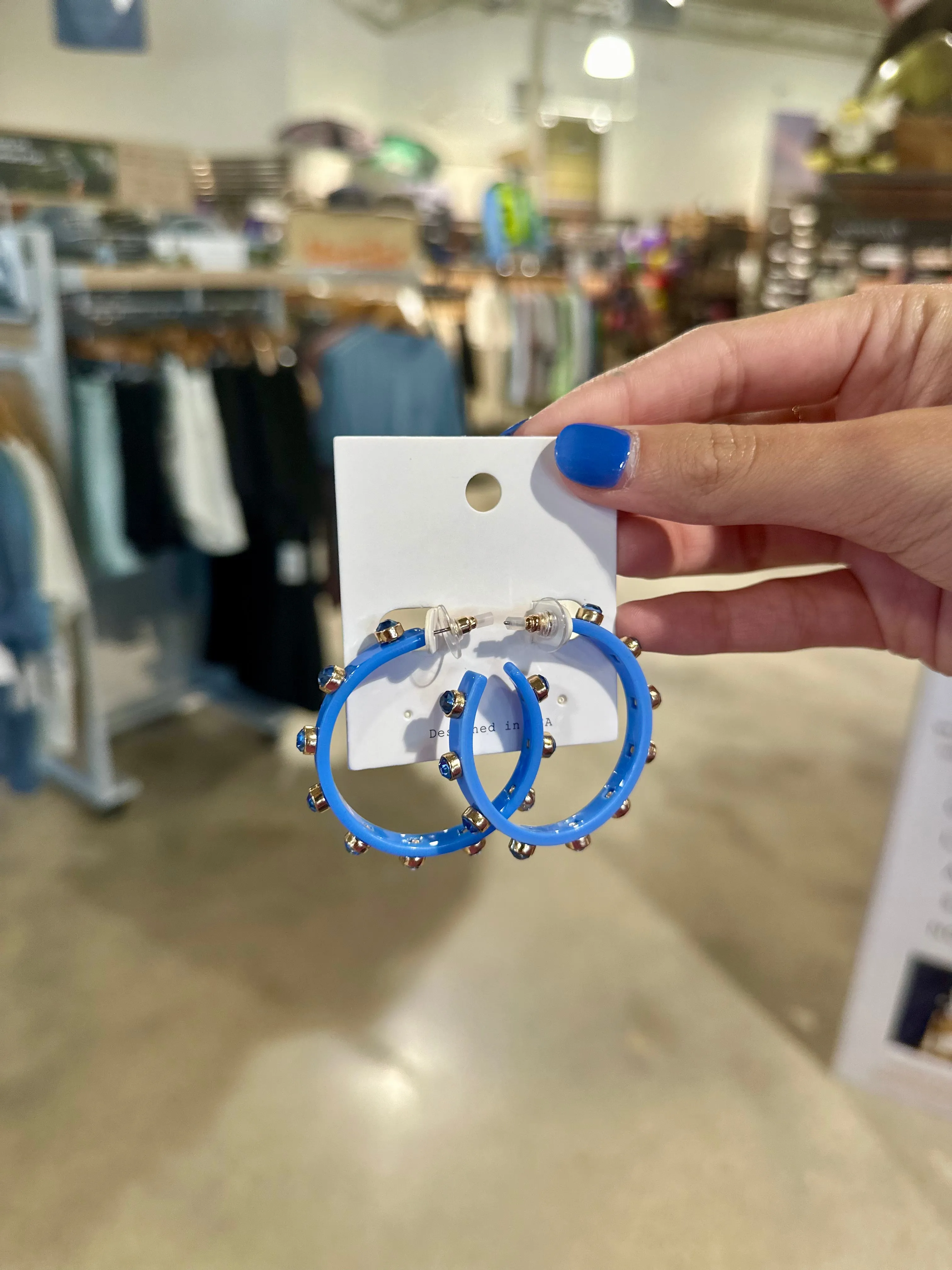 Thin Crystal Station Acetate Hoops