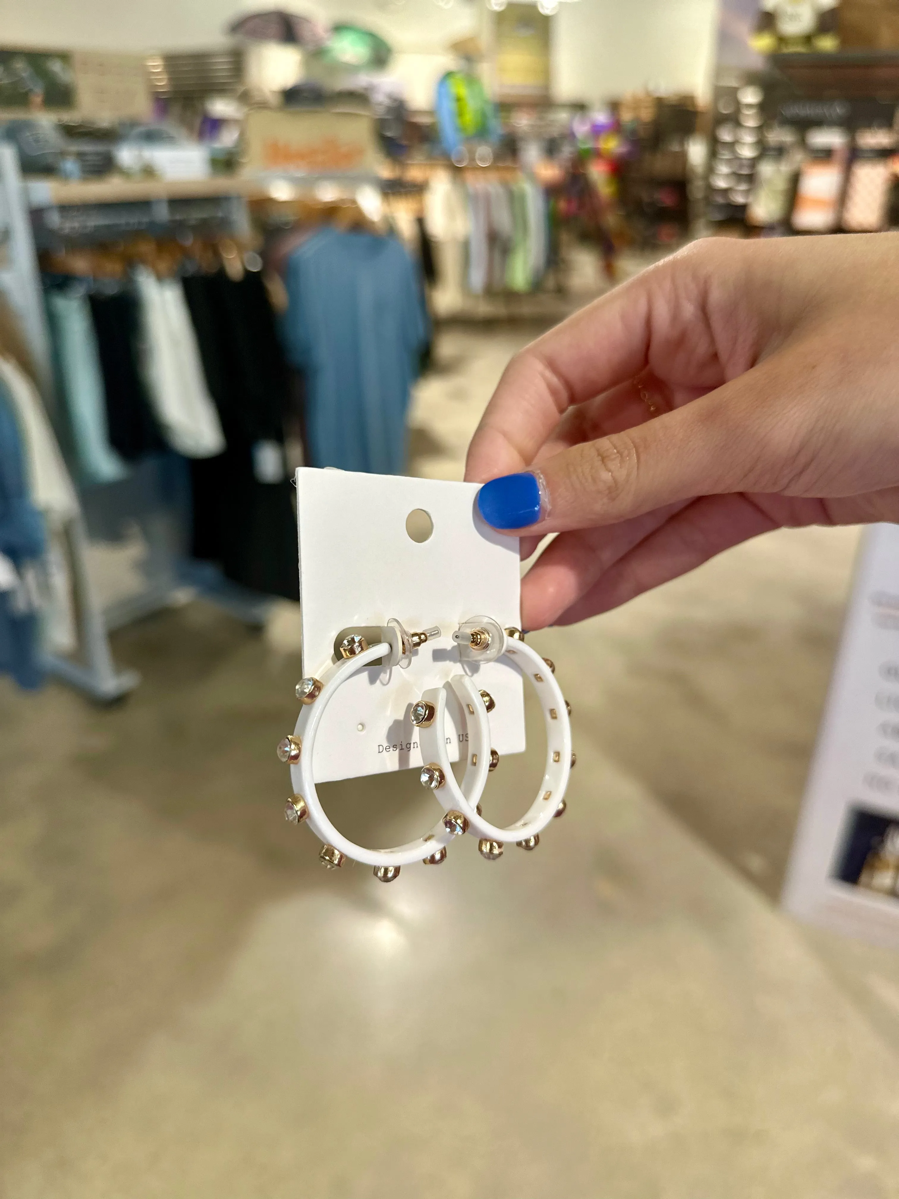 Thin Crystal Station Acetate Hoops