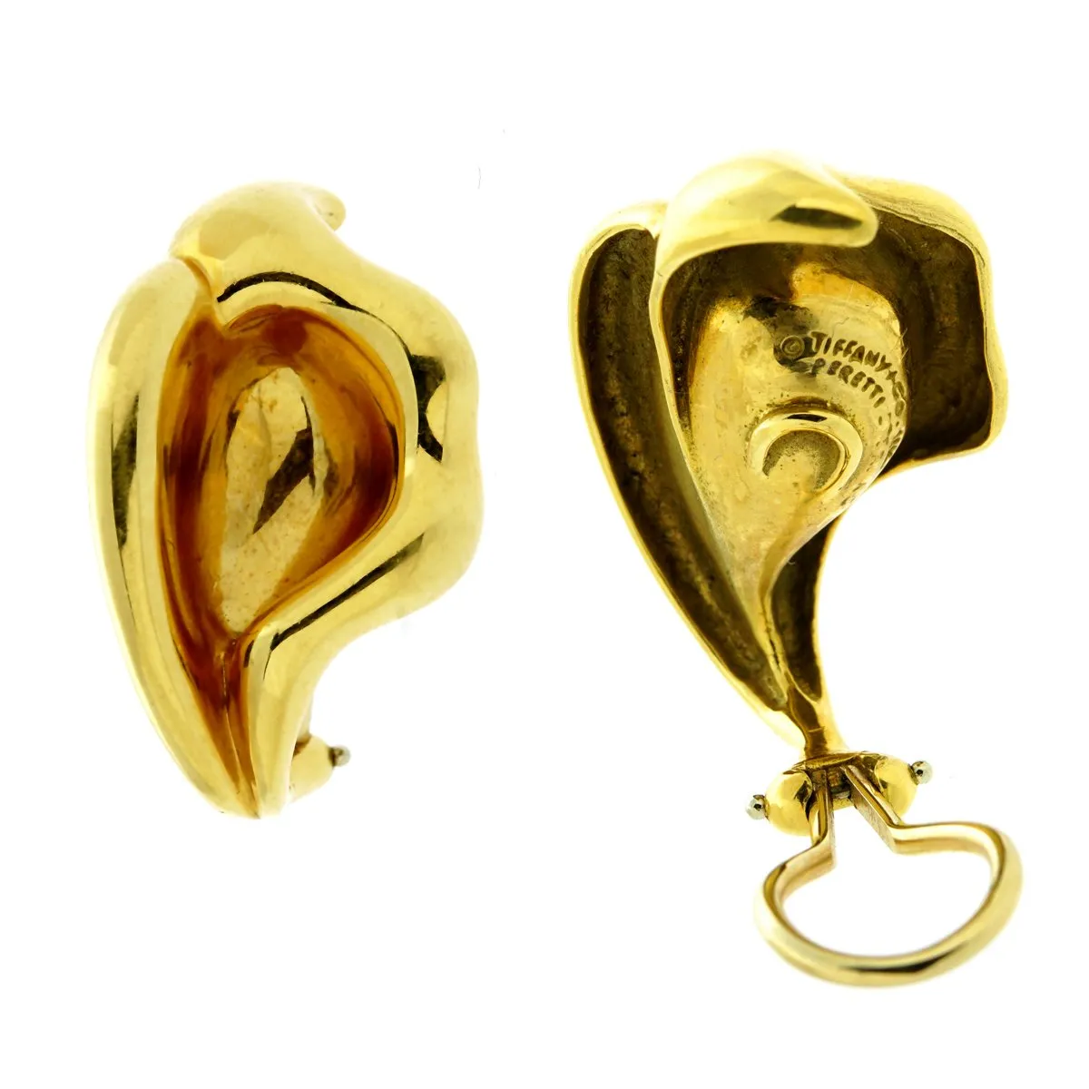 Tiffany & Co Calla Lily 18k Yellow Gold Earrings