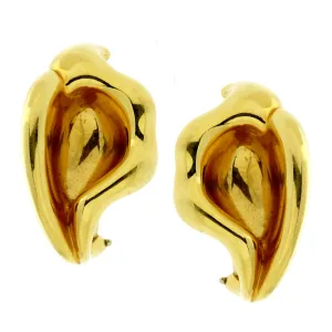 Tiffany & Co Calla Lily 18k Yellow Gold Earrings