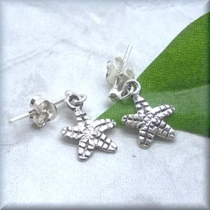 Tiny Starfish Earrings - Sterling Silver