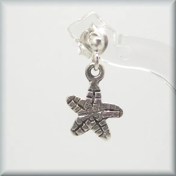 Tiny Starfish Earrings - Sterling Silver