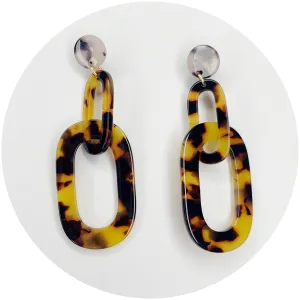 Tortoise Shell Acrylic Earrings