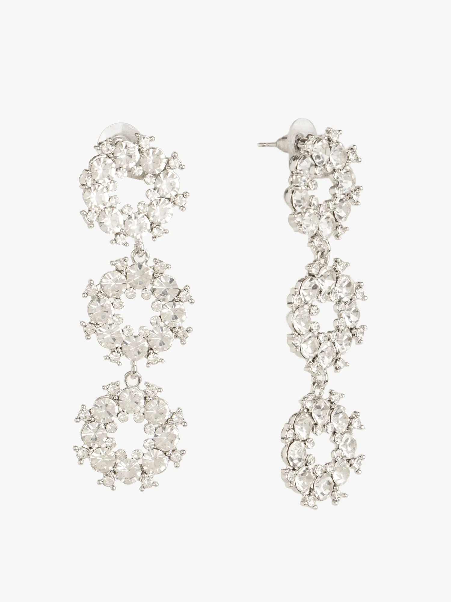 Trinity Circle Gem Earrings