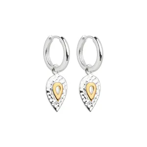 Two-Tone Teardrop Huggie Earrings