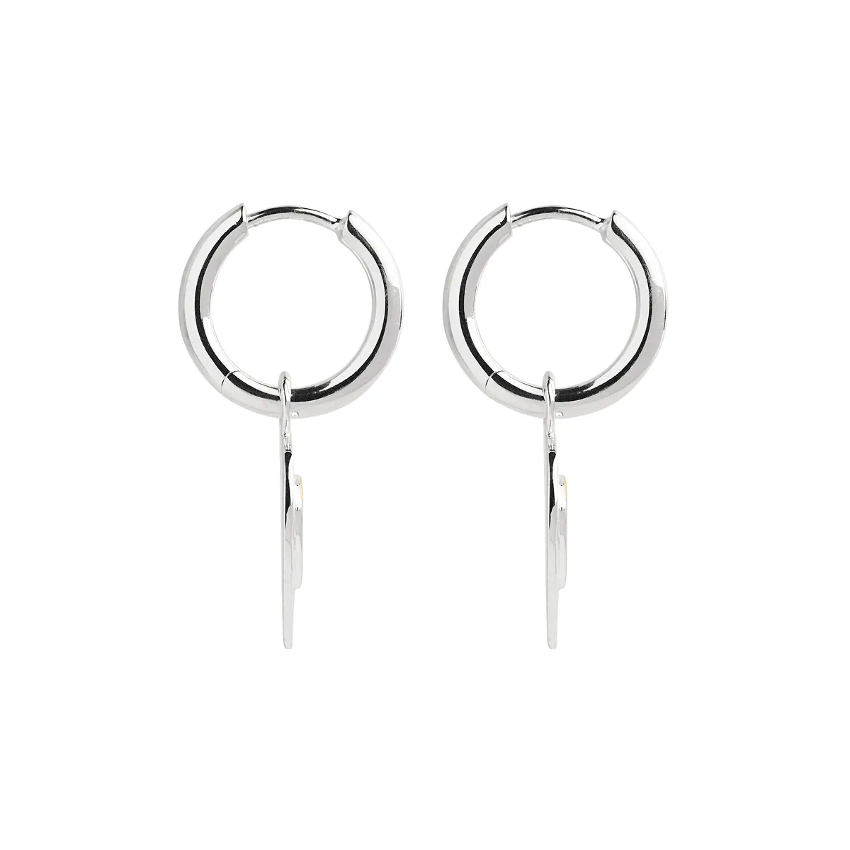 Two-Tone Teardrop Huggie Earrings