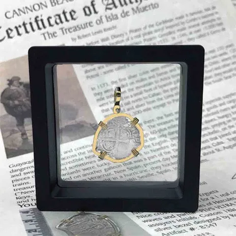 Unknown Shipwreck circa 1610 22K Gold 2 Escudo - the Legendary Doubloon - 18K Gold Pendant | Artifact #3478