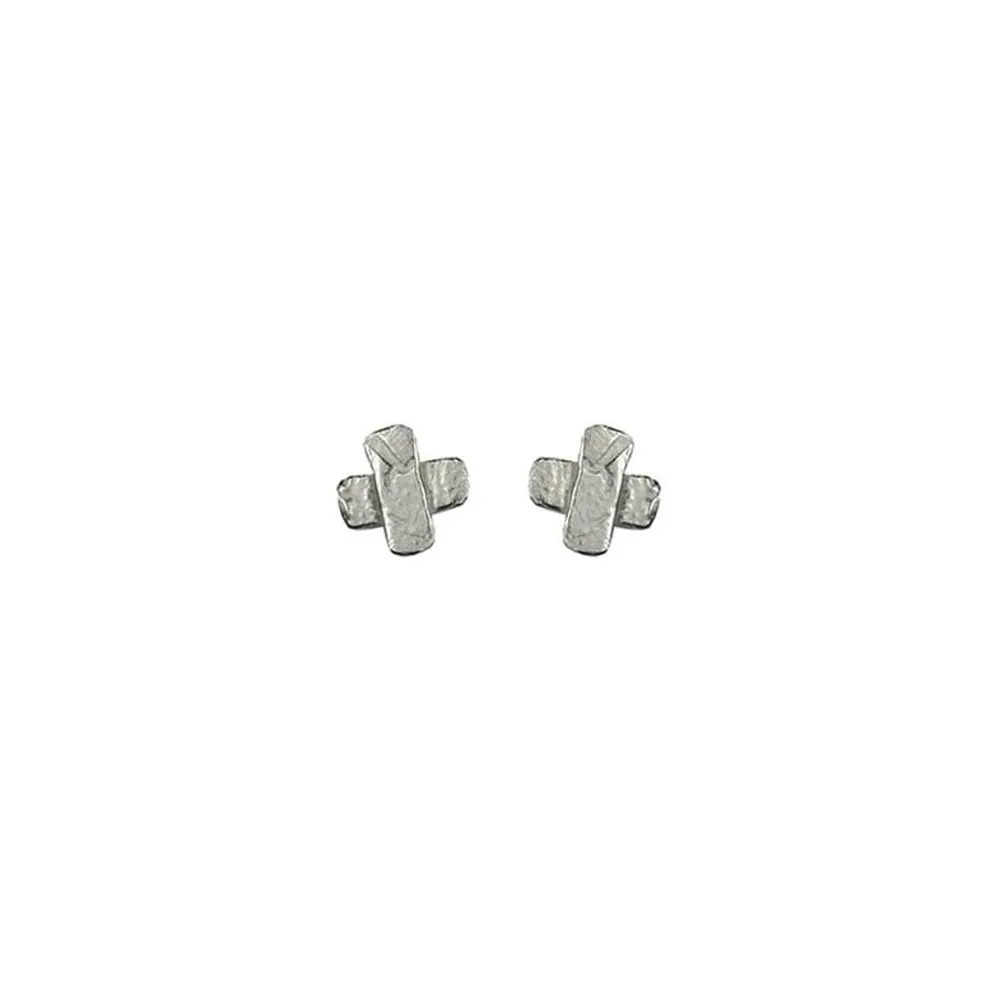 UNRAVELLED Tiny Cross Studs