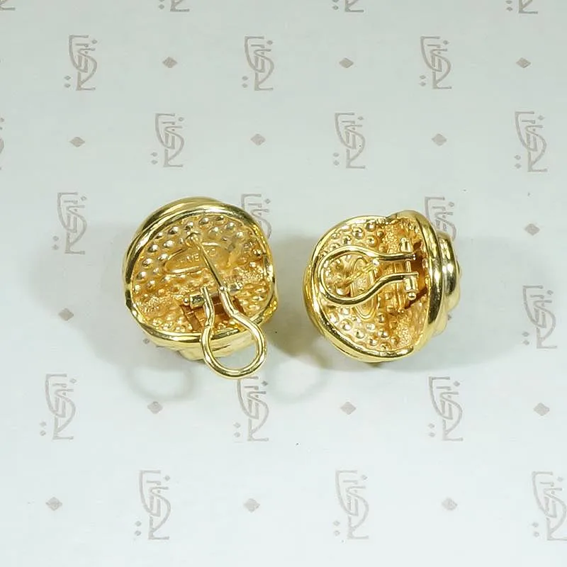 Vintage 18k Gold Shell Earrings by Chimento