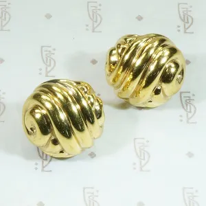 Vintage 18k Gold Shell Earrings by Chimento