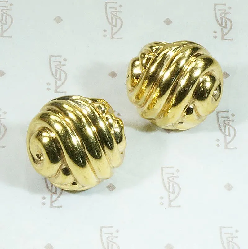 Vintage 18k Gold Shell Earrings by Chimento