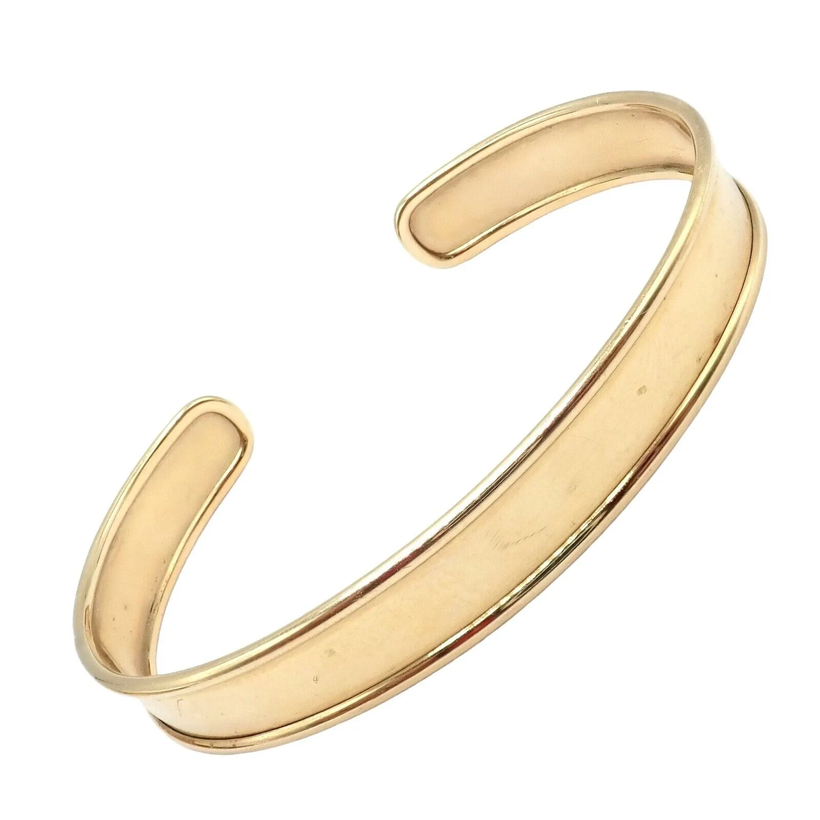 Vintage Estate 14k Yellow Gold Cuff Bracelet Pair Stacking Set