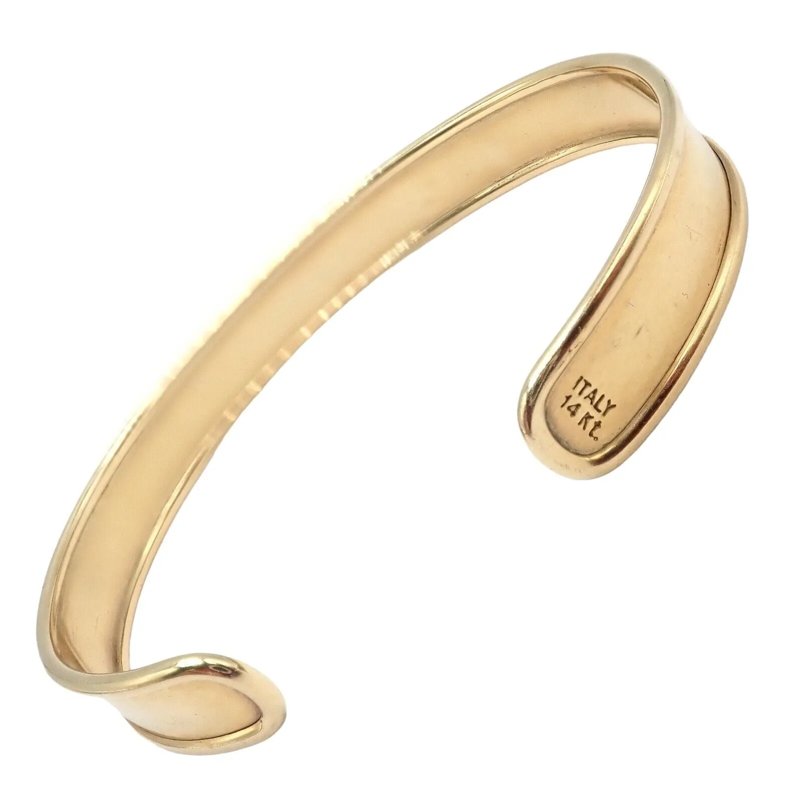 Vintage Estate 14k Yellow Gold Cuff Bracelet Pair Stacking Set
