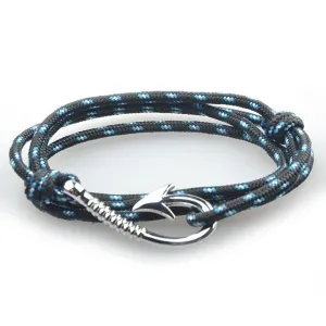 West Anchor Carolina Patterned Hook Bracelet (Silver)