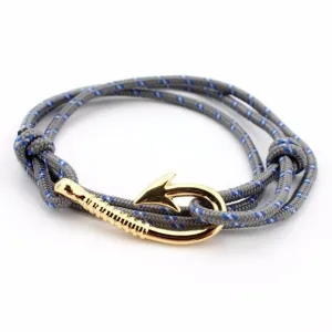 West Anchor Light Grey Patterned Hook Bracelet (Gold)