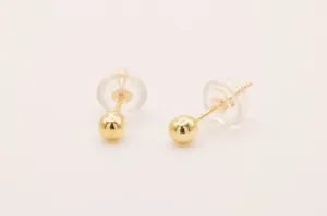 Wholesale Ball Stud Earrings 14K Yellow Gold 3mm