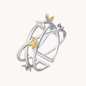 Wildflower Silver Adjustable Ring W.