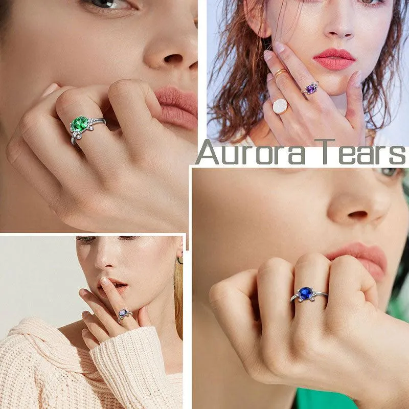 Women Turtle Rings Birthstone Girls Jewelry Birthday Gift Sterling Silver
