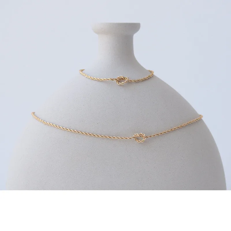 Women's Simple Knotted Necklace Bracelet