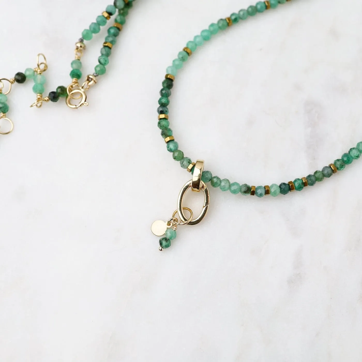 'Wrap' Sakota Emerald Gemstone Charm Necklace