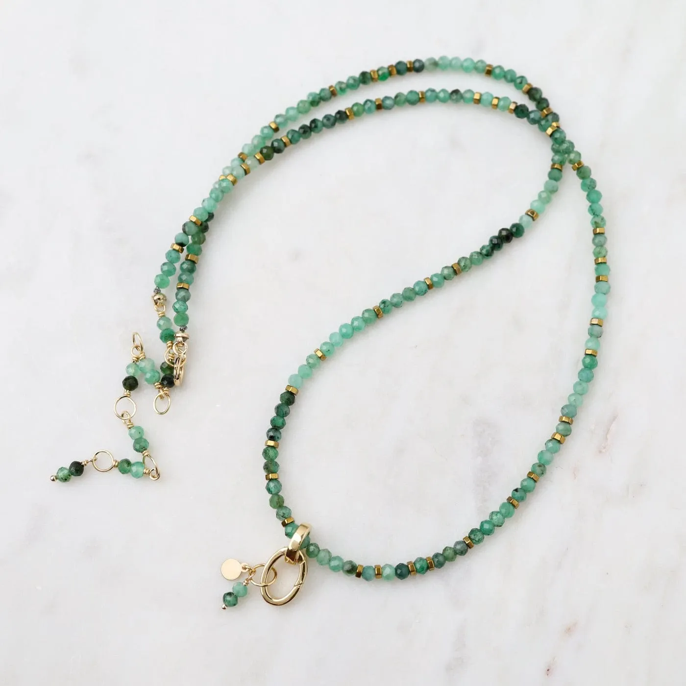 'Wrap' Sakota Emerald Gemstone Charm Necklace
