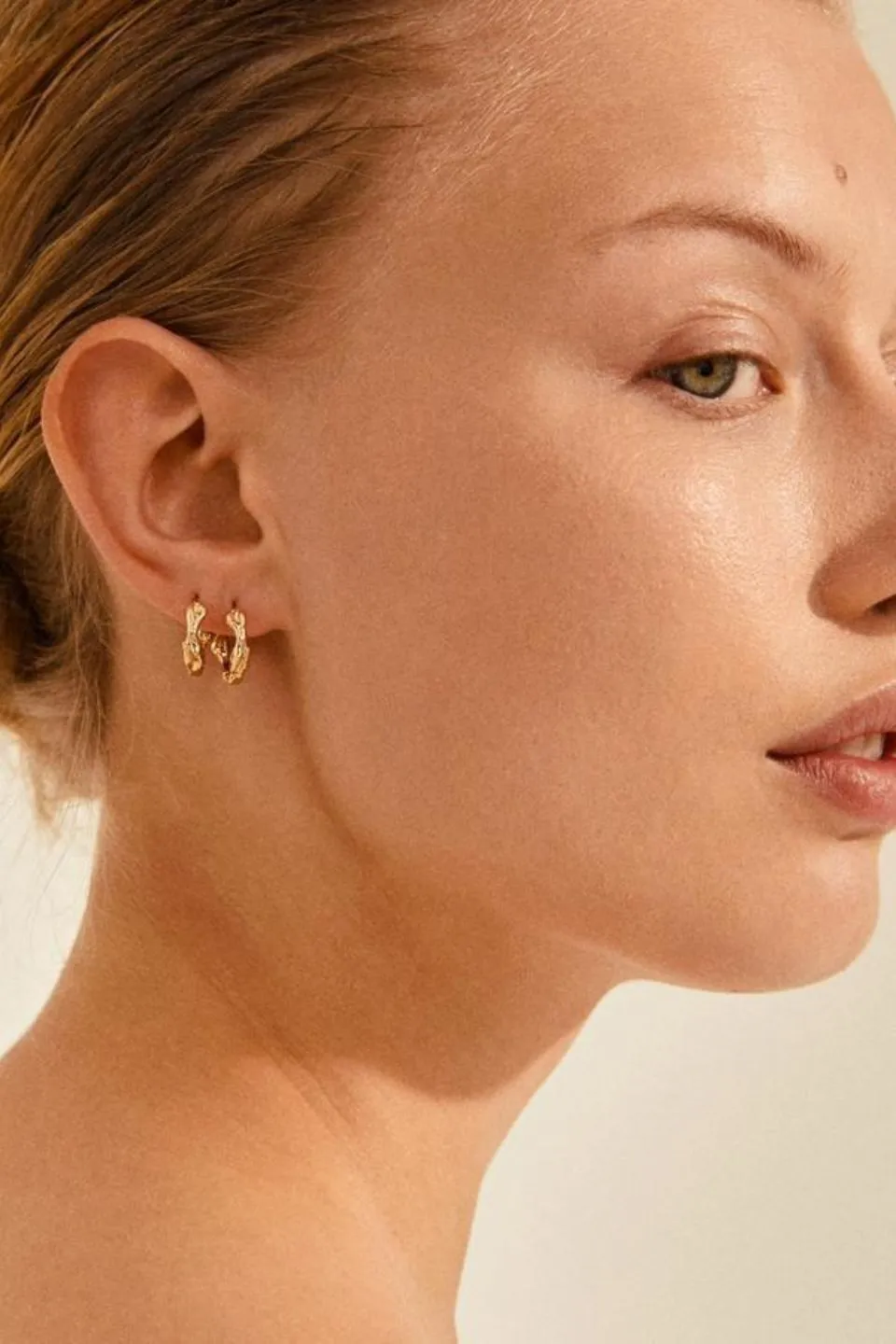Zion Textured Silver Huggie Hoop EOL Earrings